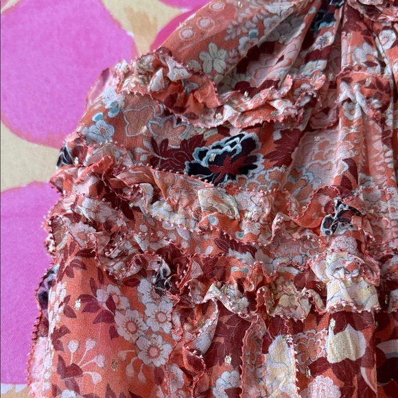 ❤️Ulla Johnson Adele New Floral Blouse with Ruffle Details - Picture 7 of 9